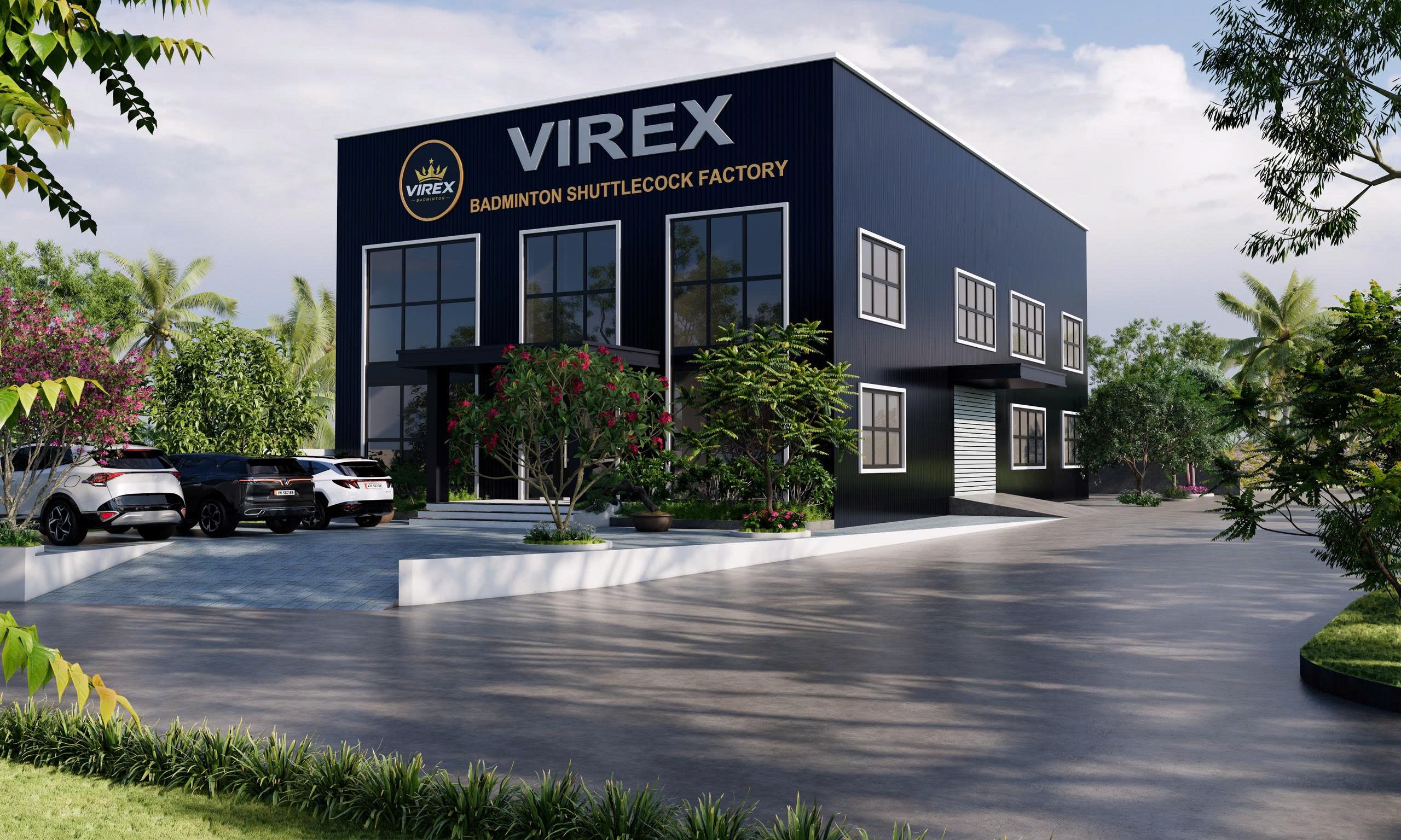 Phối cảnh dự kiến mặt tiền và lối vào nhà máy VIREX